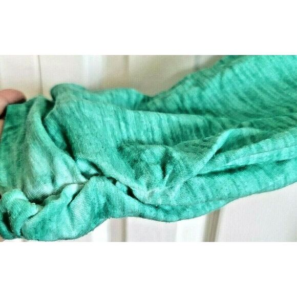 Chico’s 3 Women's Top Blouse XL Mint Green 3/4 Sleeve Angle Top Rouched Sleeves - Picture 3 of 5